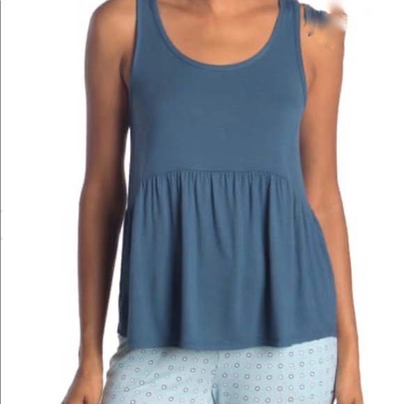Kensie Tops - New Kensie Scoop Neck Blue Babydoll Tank Top
